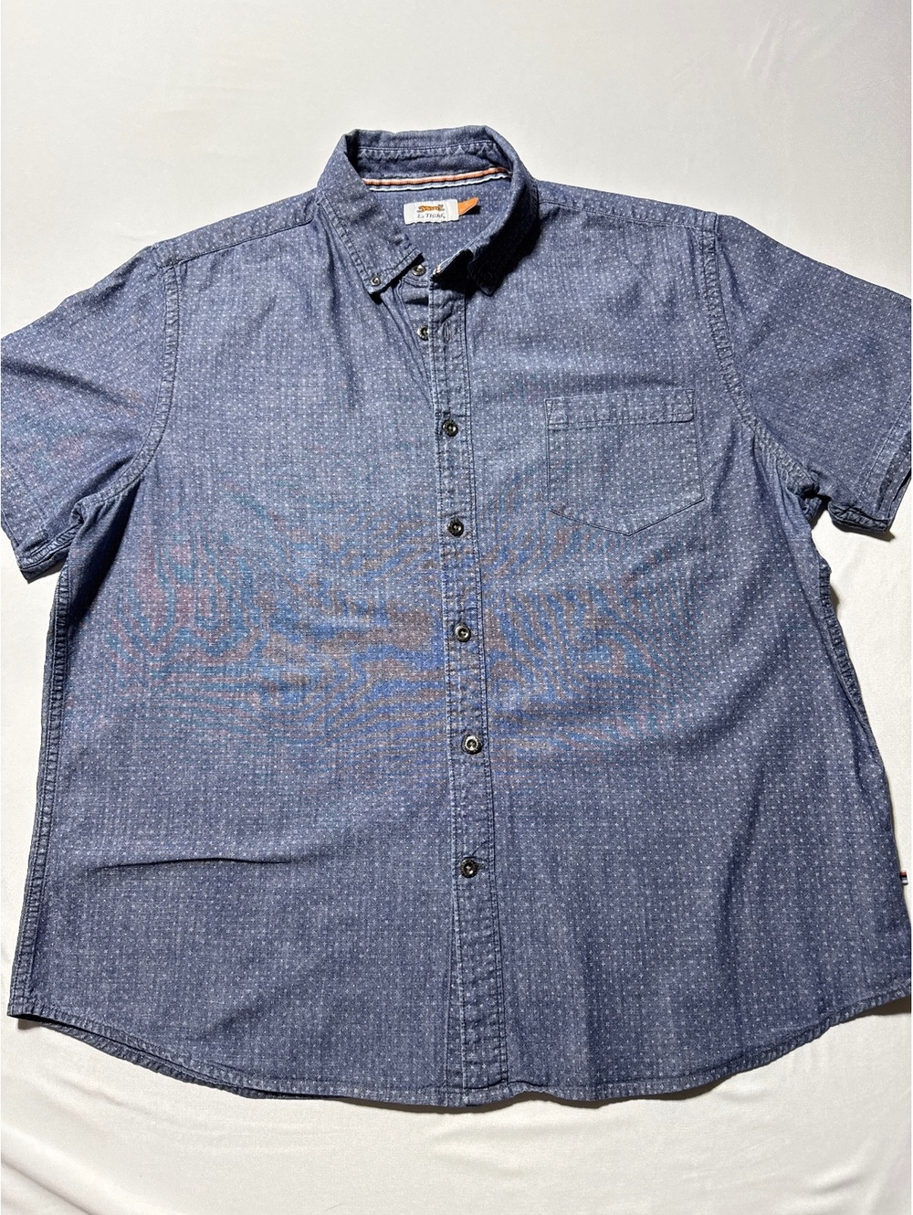 Le Tigre XL Blue Cotton Short Sleeve Shirt - Classic Cool V2
